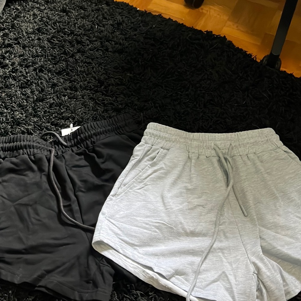black and grey sweat shorts